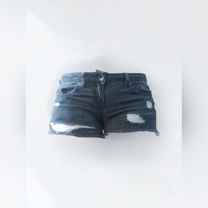 Love Culture Black Distressed Denim Short Booty Shorts Womens Small